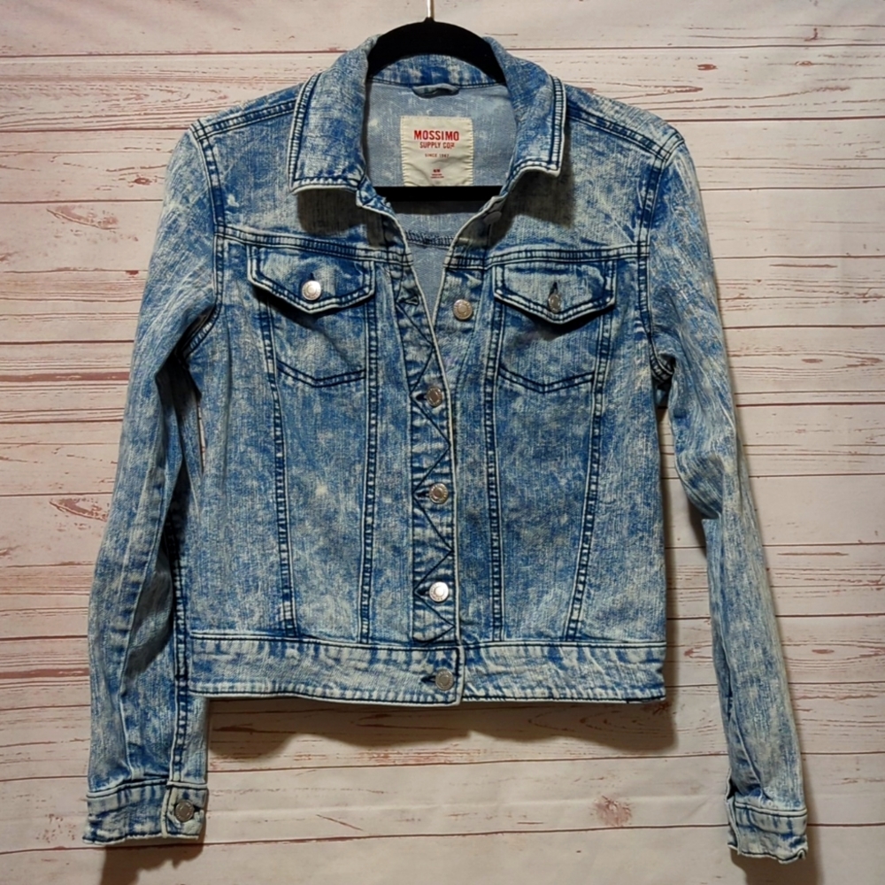 Mossimo Supply Company Acid Wash Jean Jacket Denim Juniors Medium
